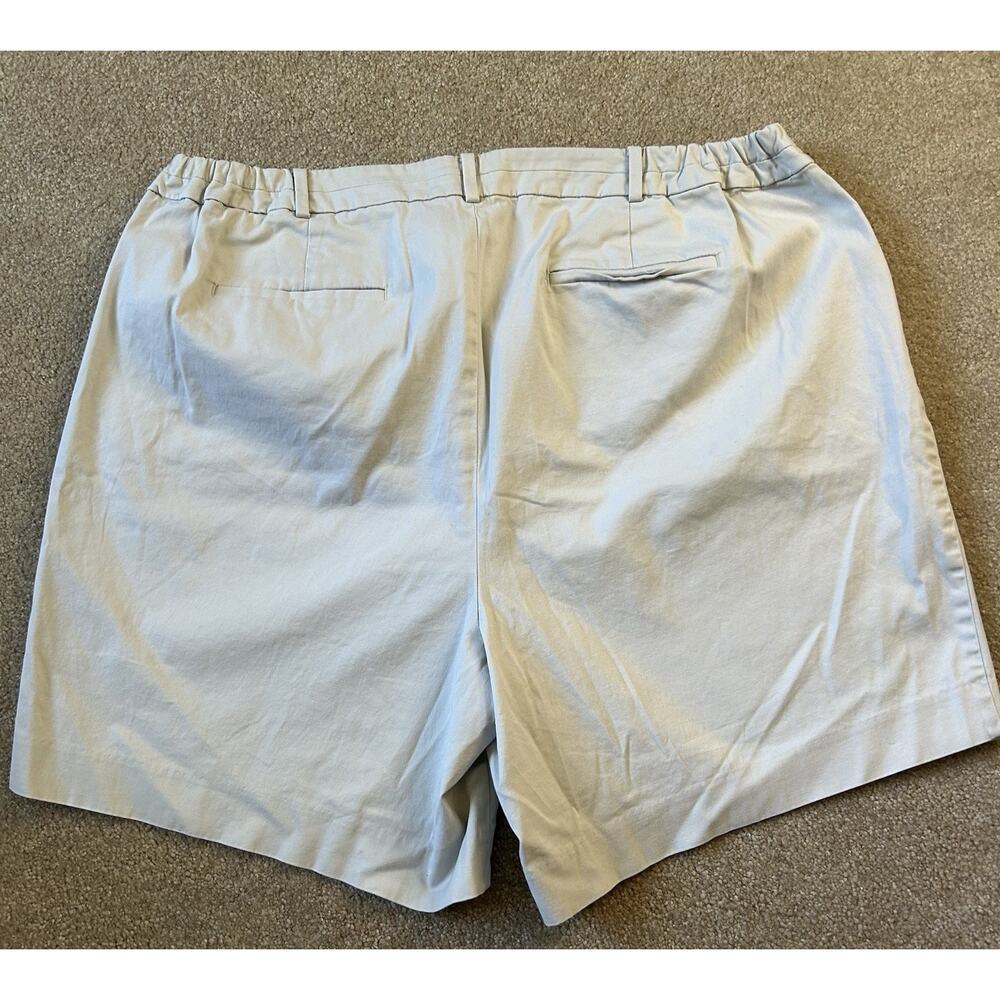 TALBOTS Beige Solid Pockets Cotton Spandex Stretch Perfect Shorts Womens 20W - Picture 2 of 4